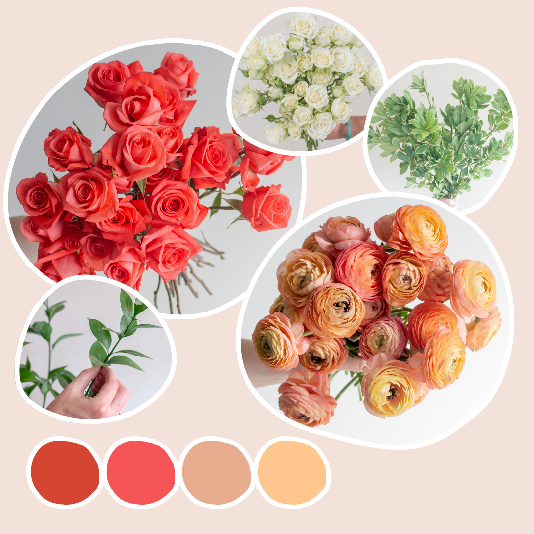Peach and Coral Sample Box | Flower Moxie Bulk Flowers