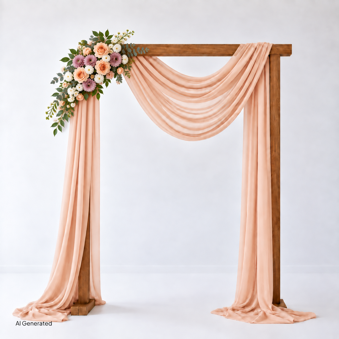 Peaches and Cream Large Arch Arrangement