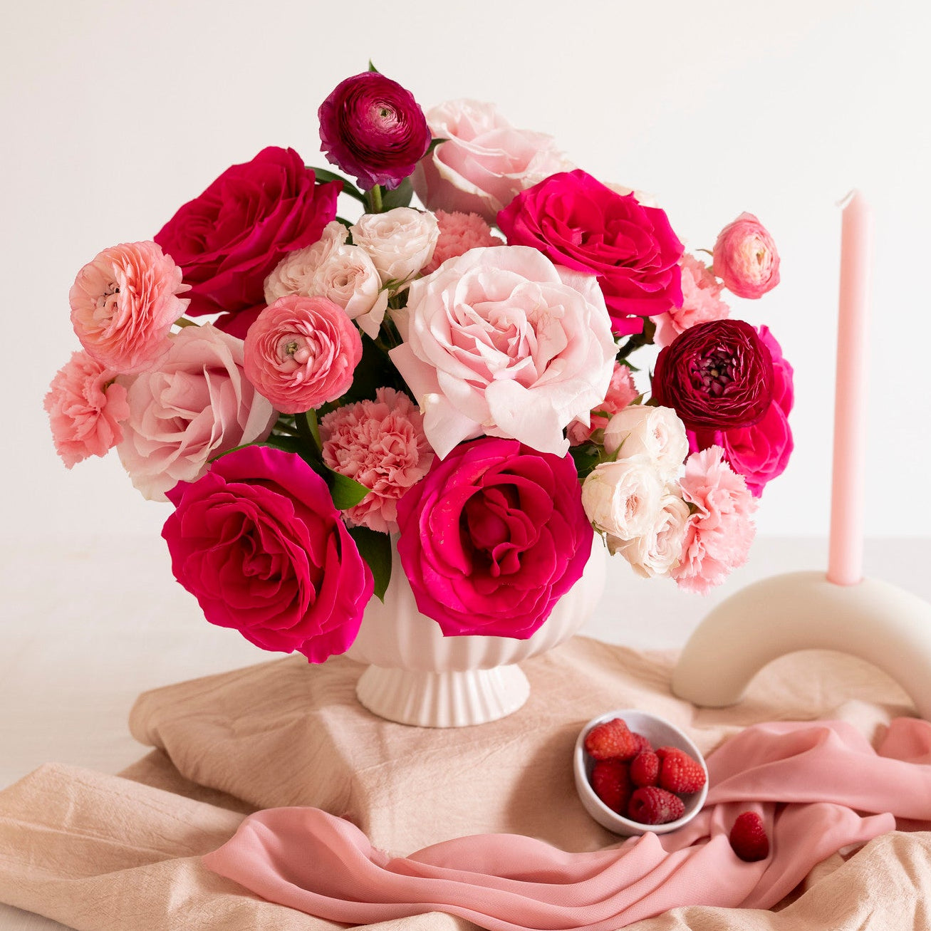 Pink Palette Compote Centerpiece