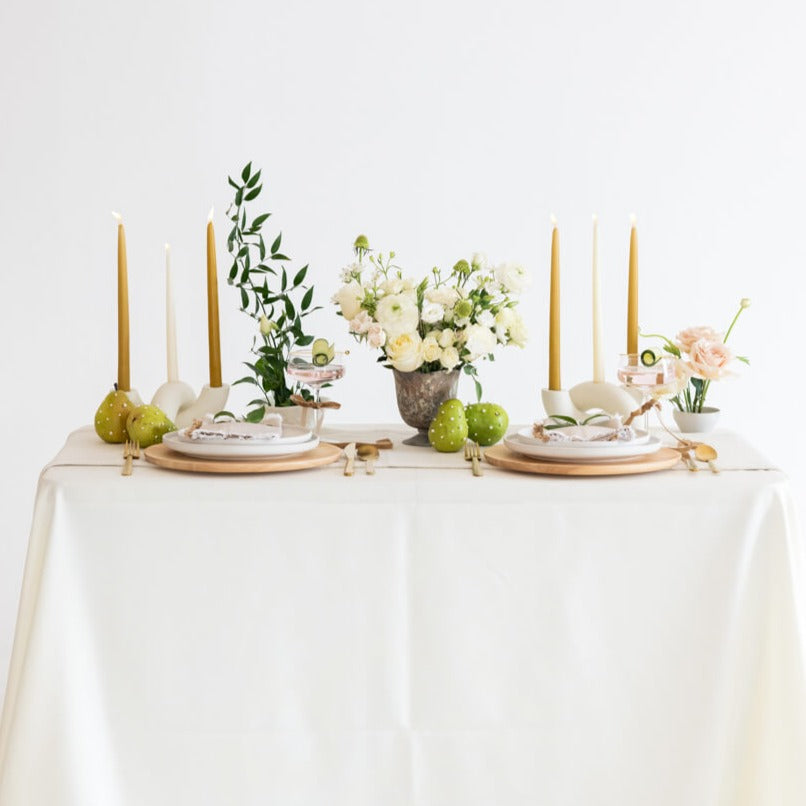 white linen premade wedding arrangement