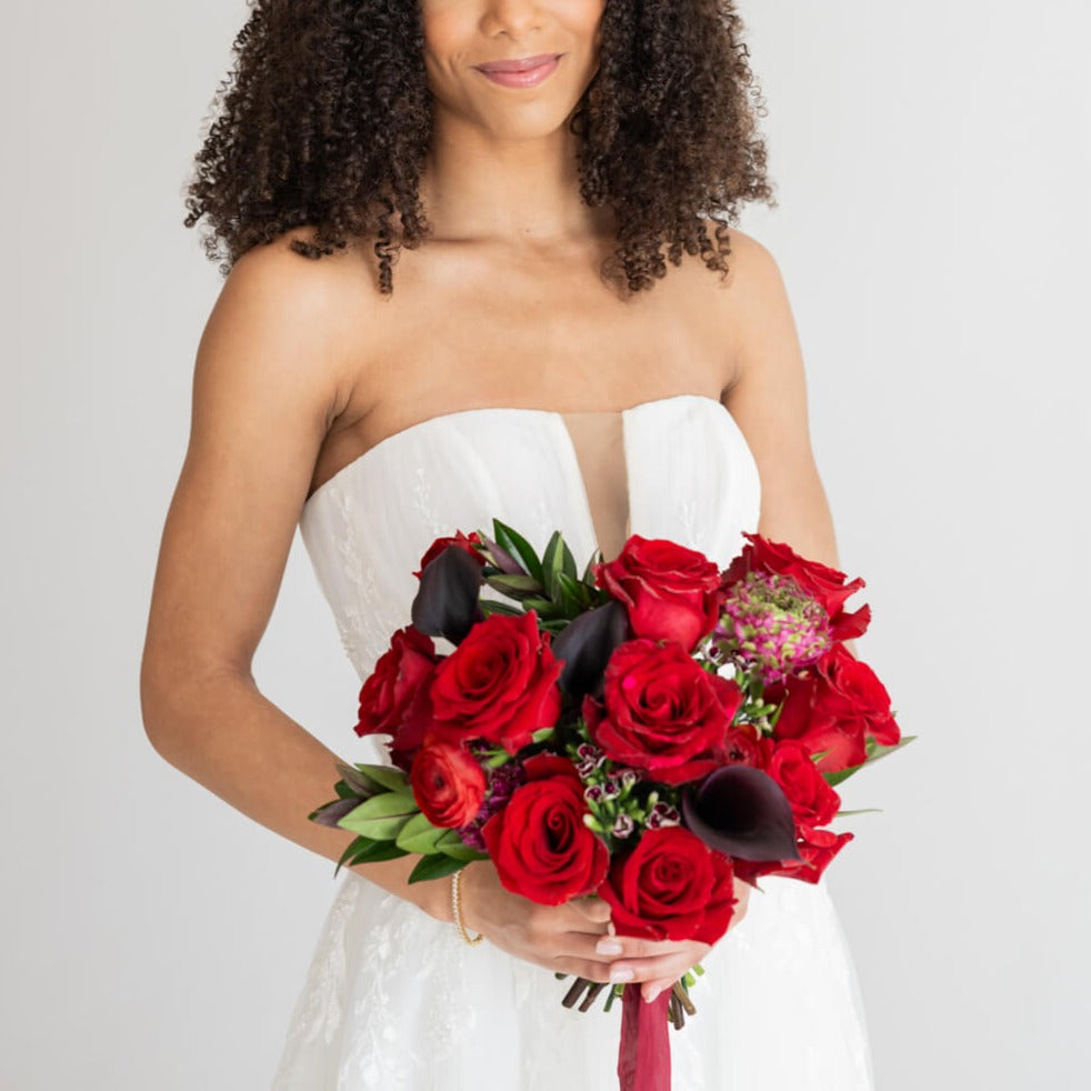 red dress bouquet Stunning Fire Reds for Your Prom Floral Arrangements