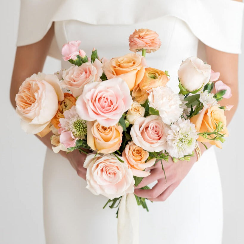 Premade Peach Bridal Bouquets