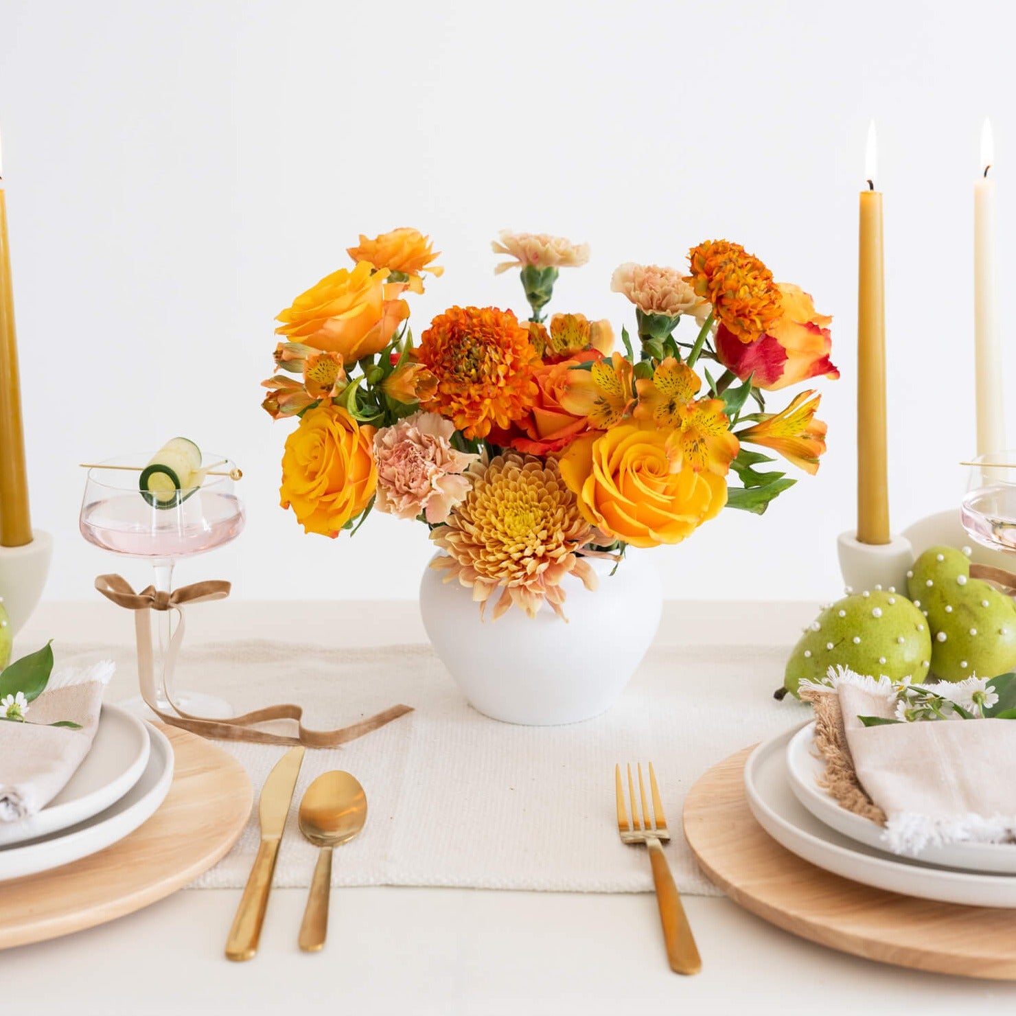 Orange Nectar Centerpiece – Flower Moxie