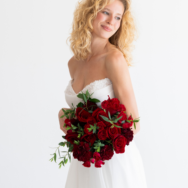 Red Premade Bridal Bouquet | Flower Moxie DIY Wedding