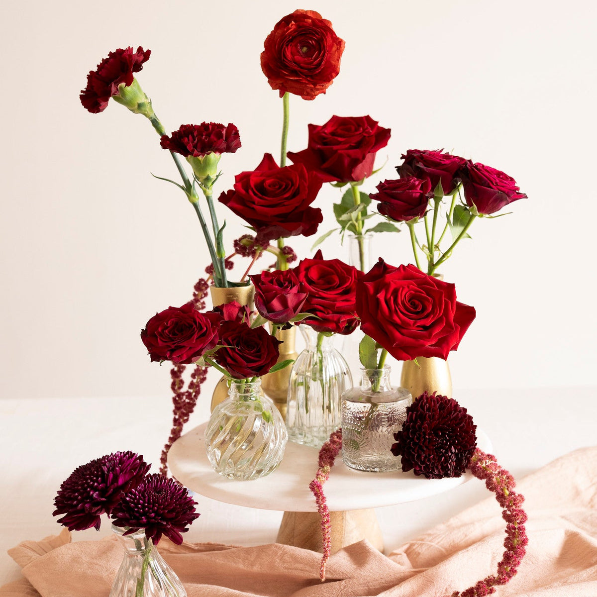 Scarlet Bud Vases - Set of 20