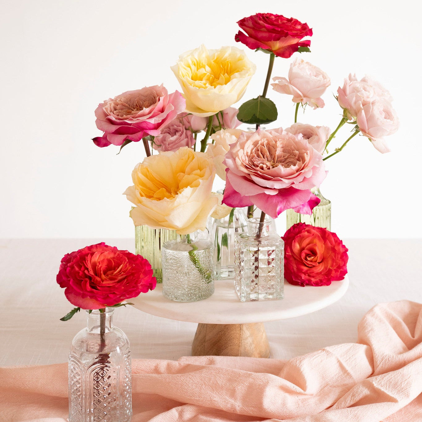 Sunset Garden Rose Bud Vase Flowers