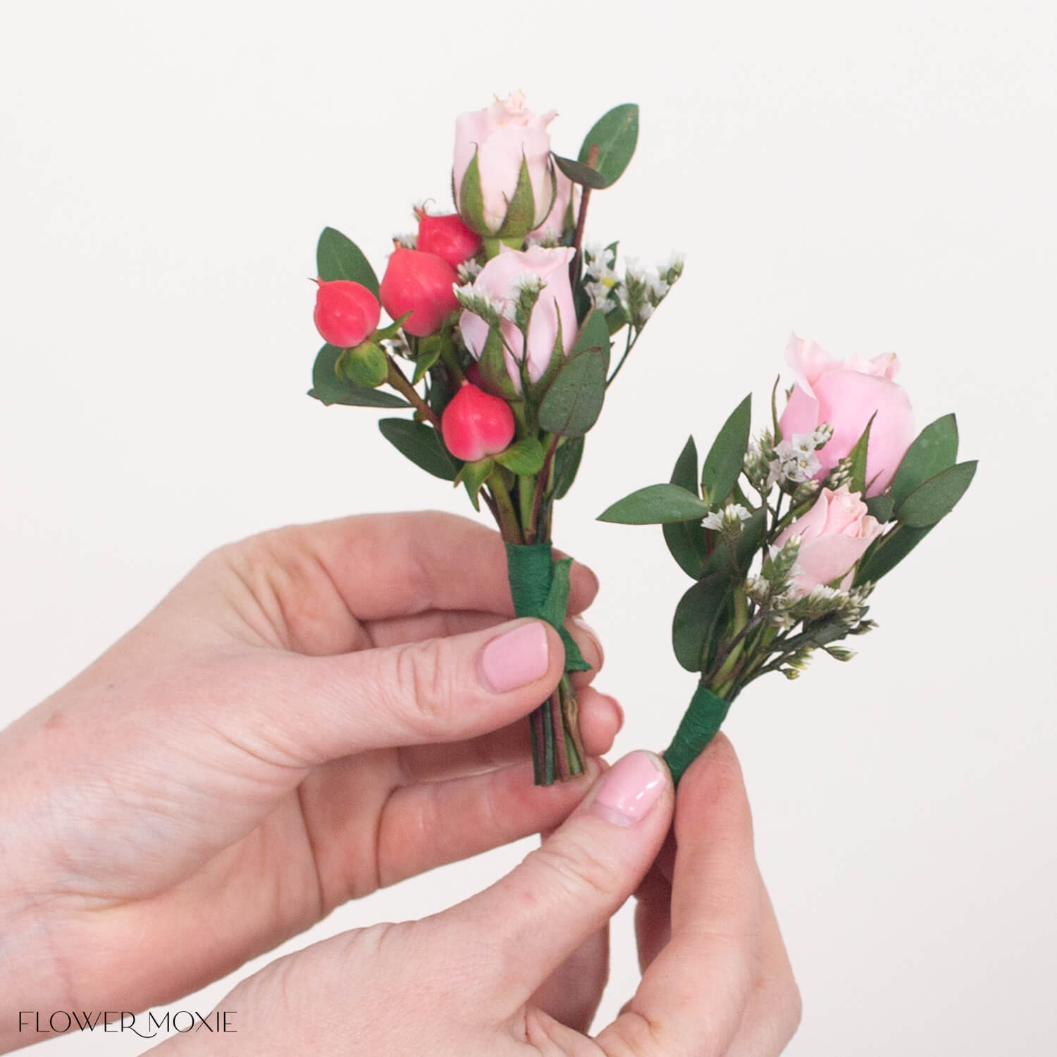 Blush Premade Boutonnieres and Corsages