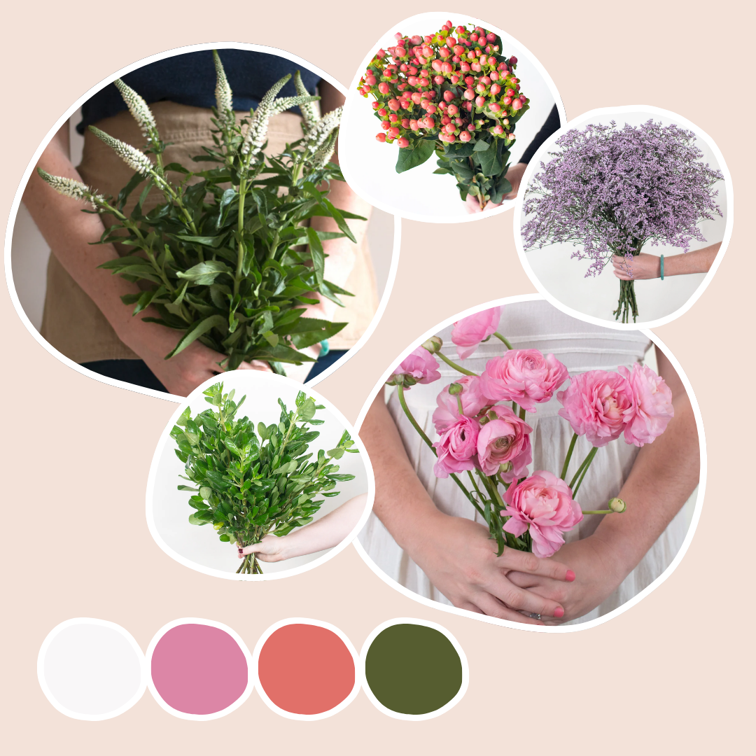 カシニョール 、【BUNCH OF FLOWERS IN MEADOW】 Wildflower Mixed Box – Pink Meadow | Flower Moxie Bulk Flowers