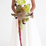 Antique Garden Bridal Bouquet anthurium huydrangea amaranthus