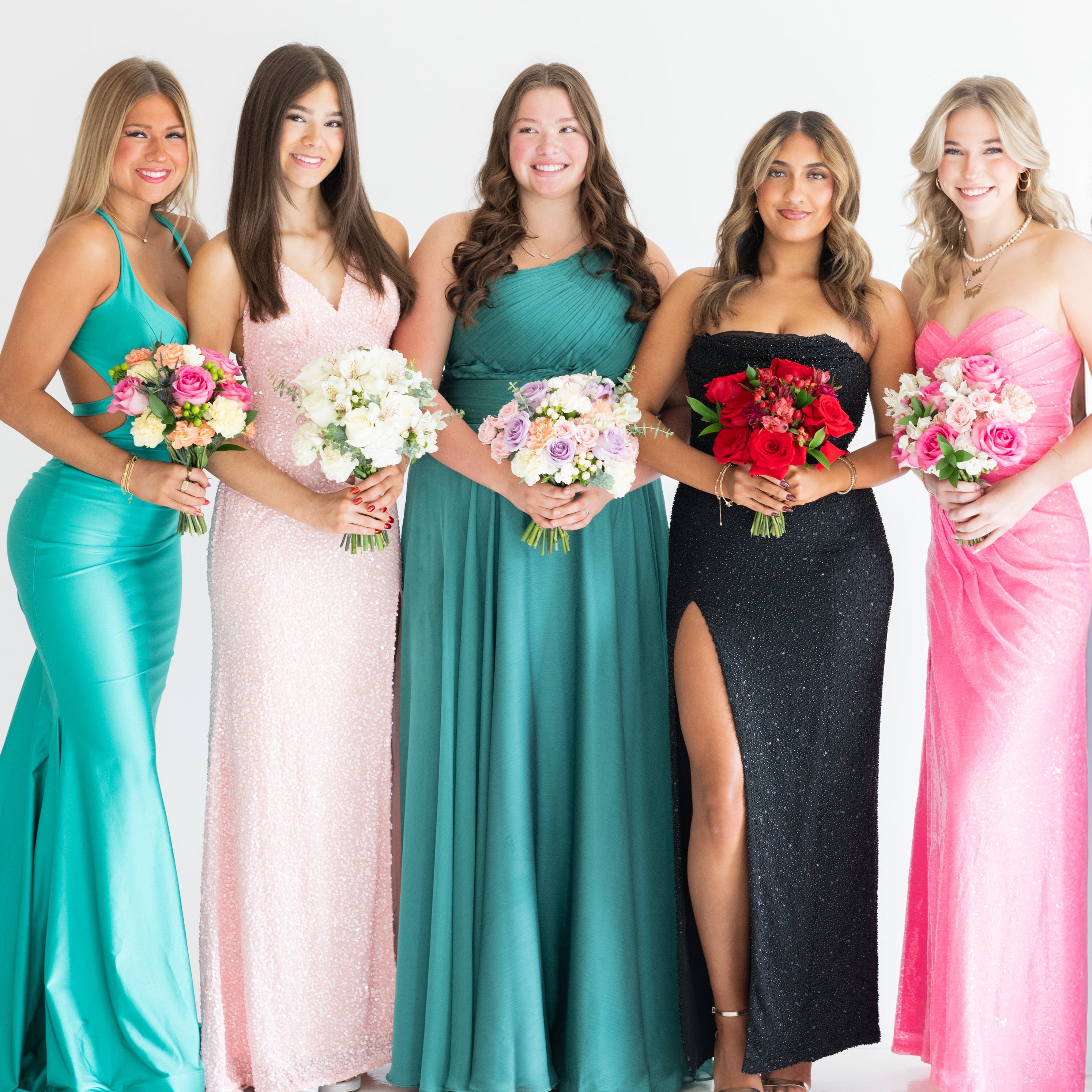 colorful prom bouquets