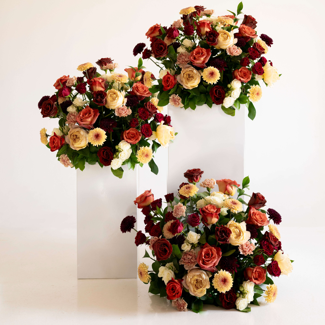 Autumnal Large Ceremony Pillar Arrangement