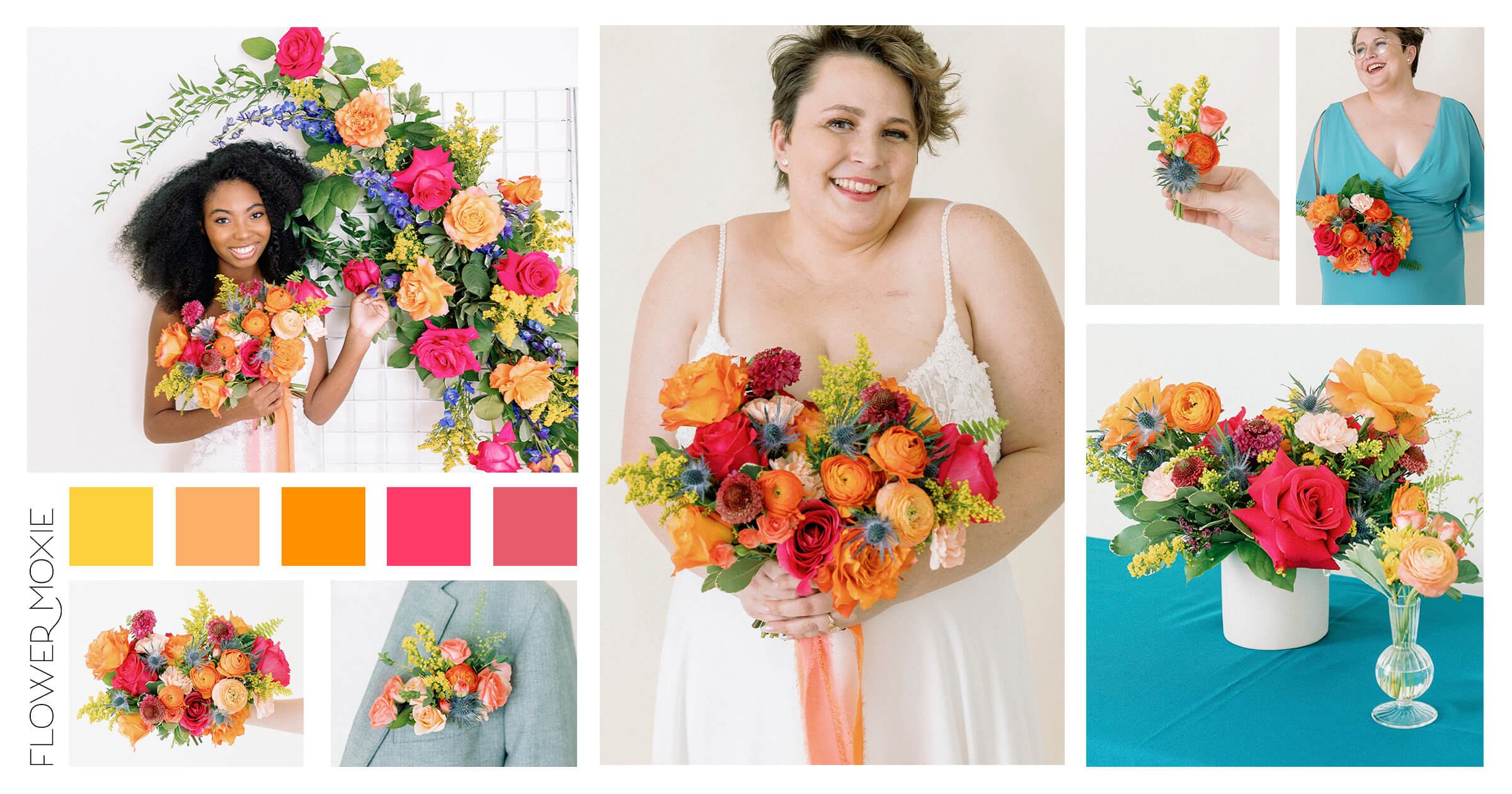 bright and cheerful wedding flower packages