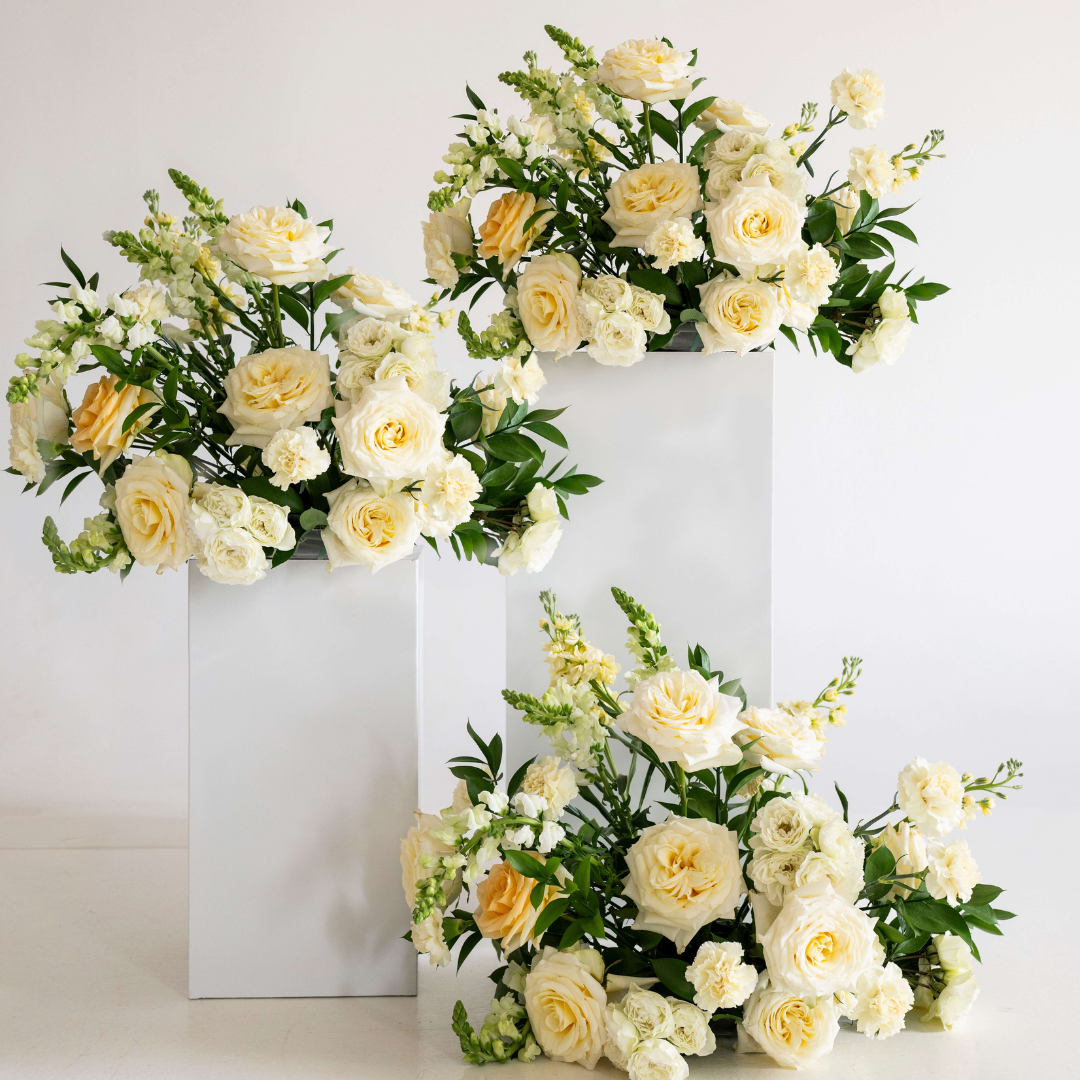 Buttercream Large Ceremony Pillar Arrangement
