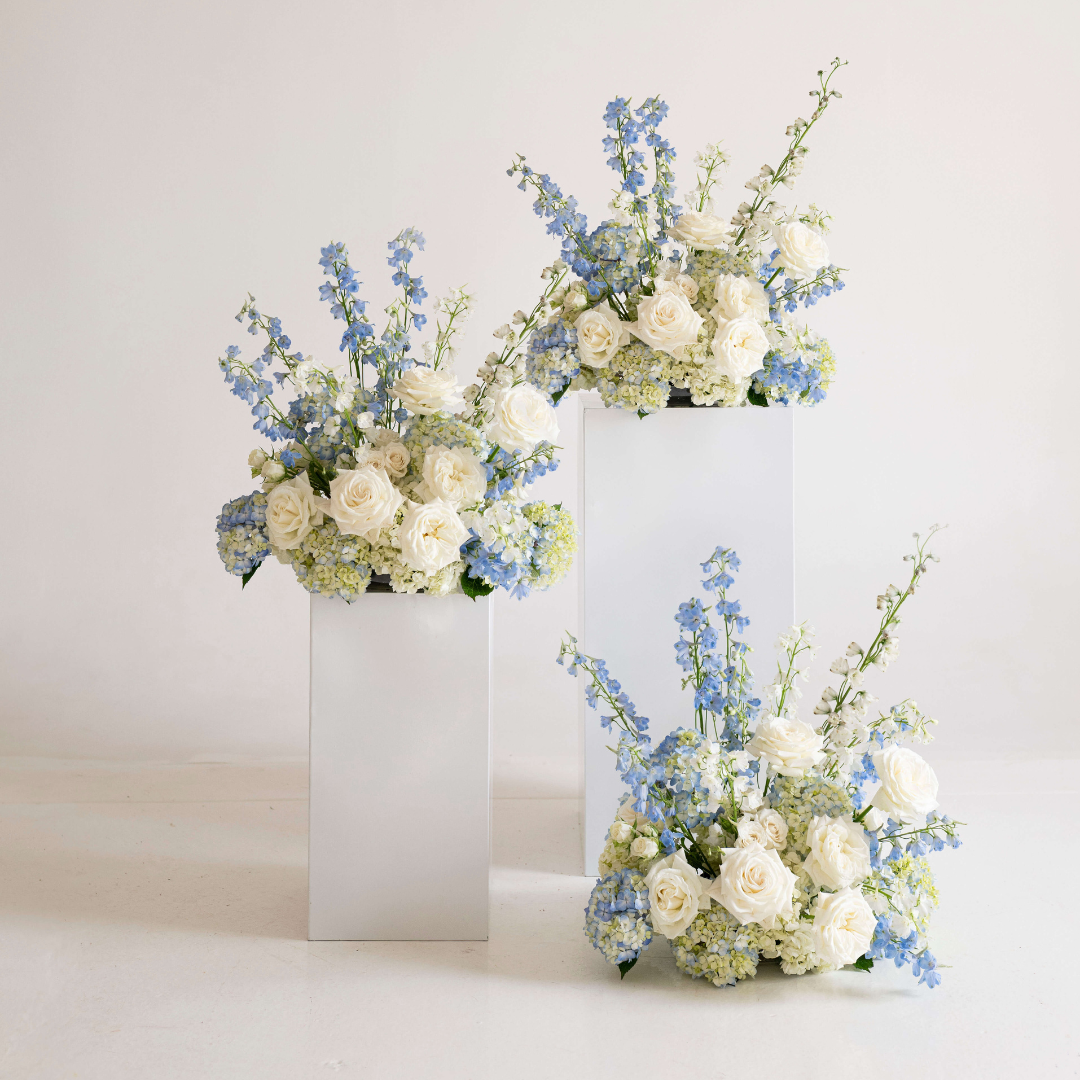 coastal Hydrangea Large Ceremony Pillar Arrangement