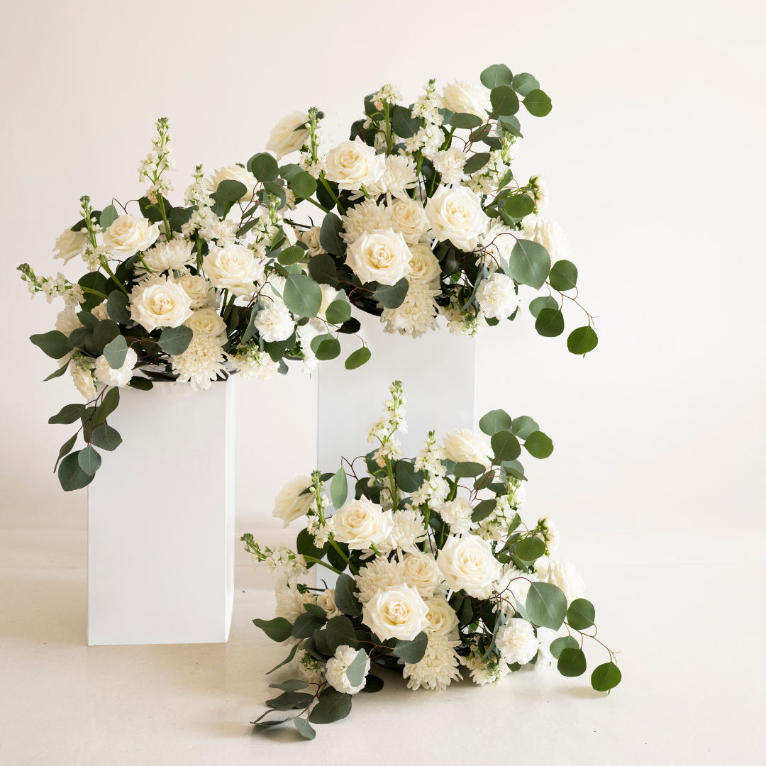 Cream and Sage Large Ceremony Pillar Arrangement