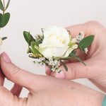 cream premade boutonnieres
