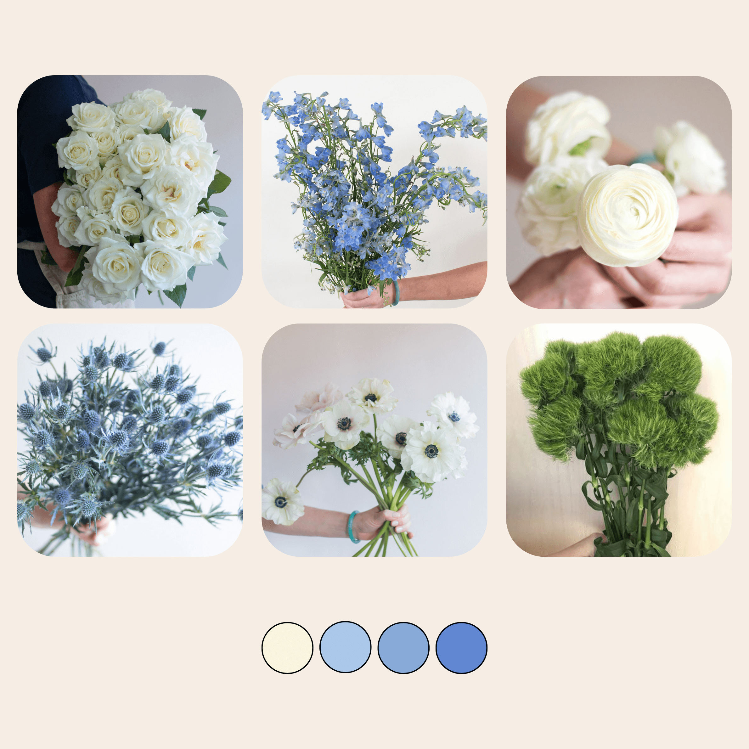 delicate blue diy mixed flower box