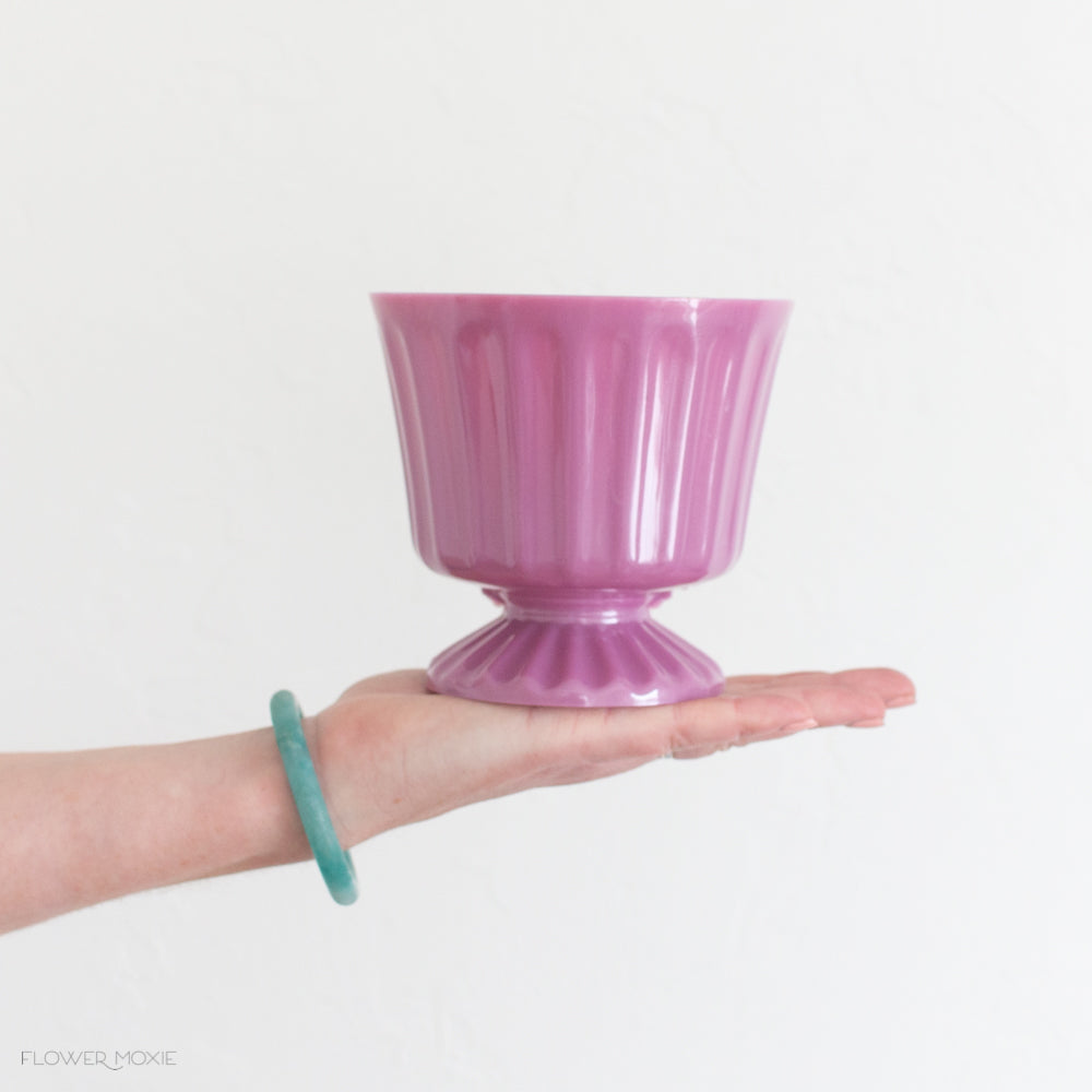 pink footed plastic vase