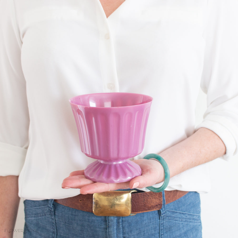 pink footed plastic vase