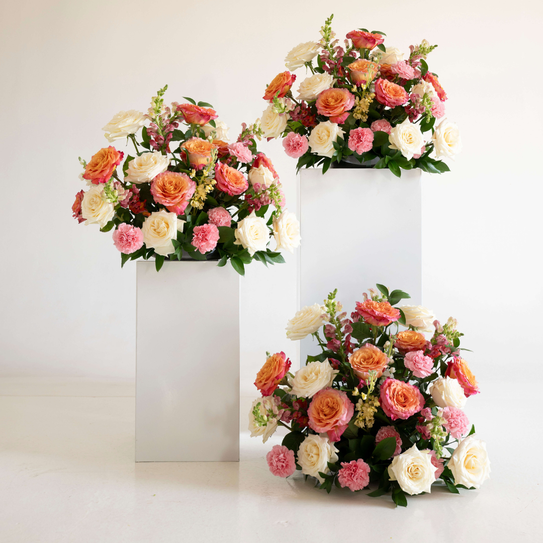 Golden Hour Large Ceremony Pillar Arrangement