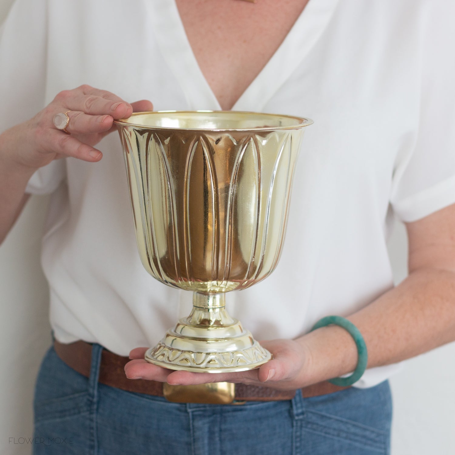 gold plastic decorative urn