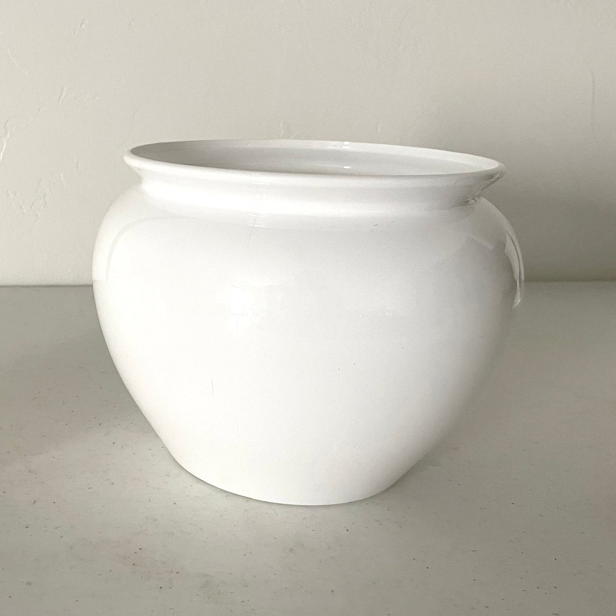 Large White Jardinere Plastic Vase