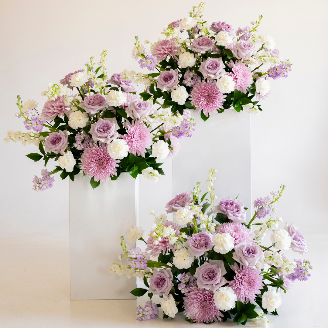Lavender and Lace Large Ceremony Pillar Arrangement