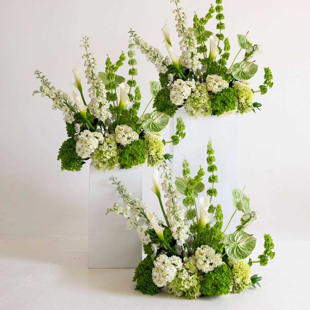 Modern Hydrangea Large Ceremony Pillar Arrangement