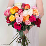 Natural Rainbow Rose Bouquet