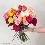 Natural Rainbow Rose Bouquet