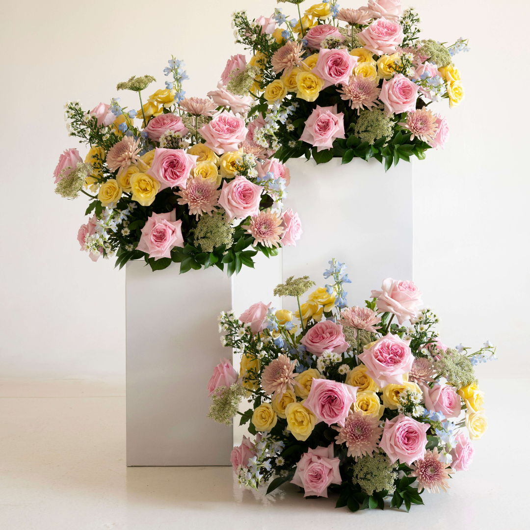 Pastel Garden Large Ceremony Pillar Arrangement