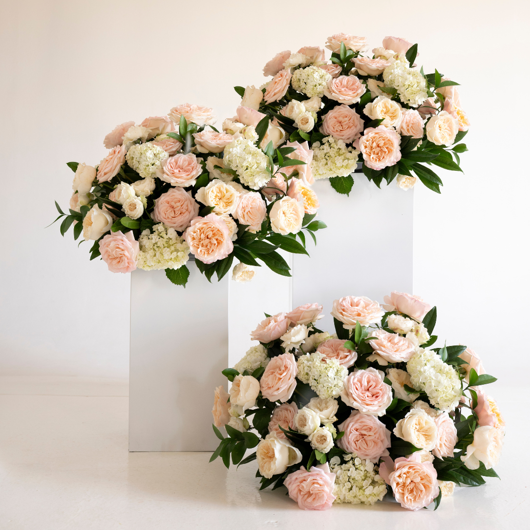 Peach Garden Rose Large Ceremony Pillar Arrangement