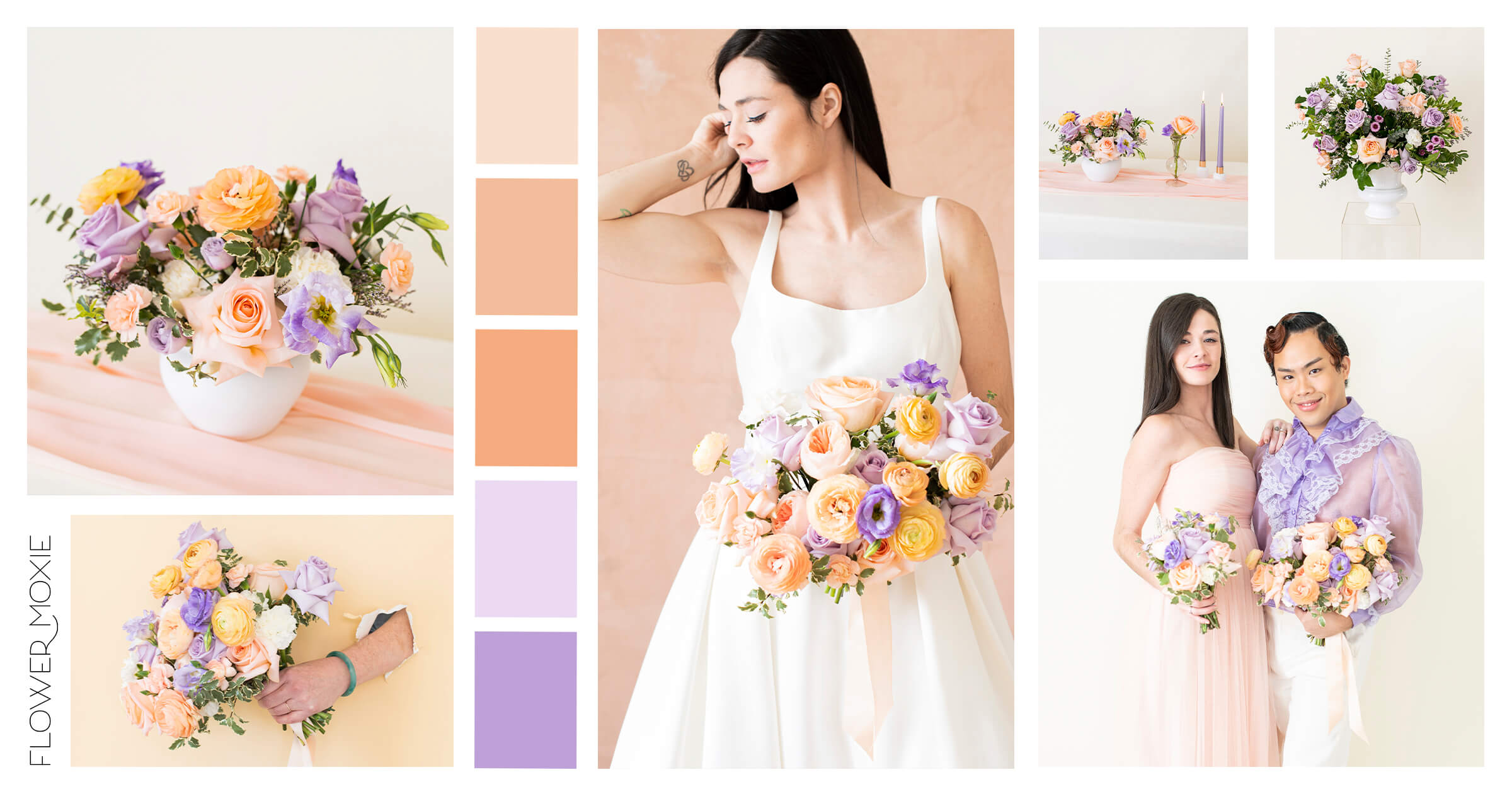 peach lavender wedding flower packages