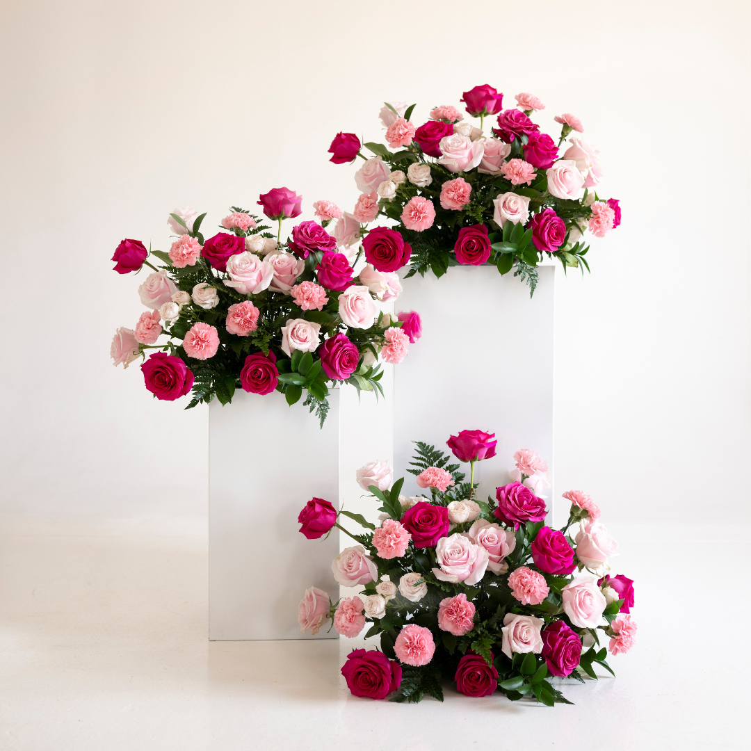 Pink Palette Large Ceremony Pillar Arrangement