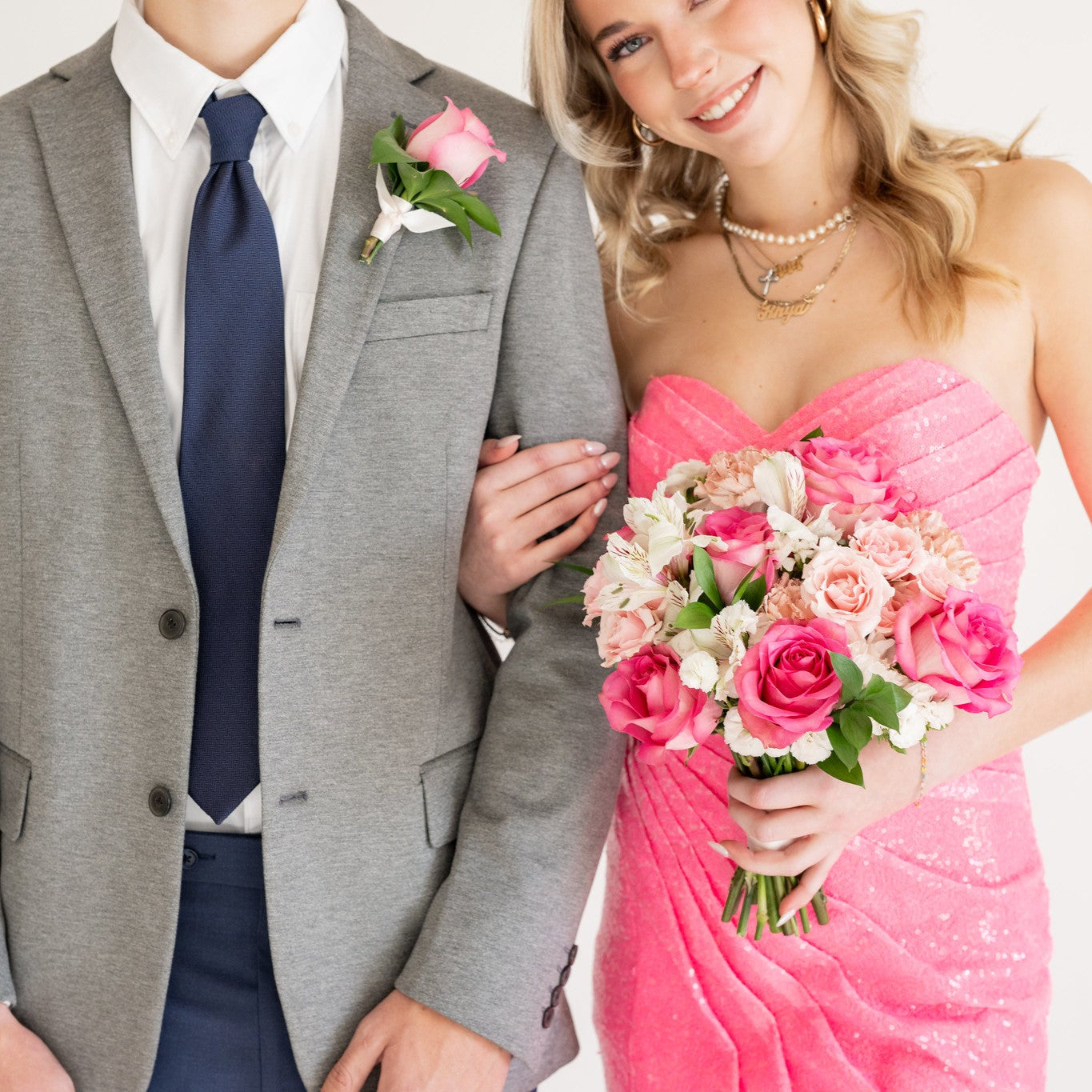 pink prom flowers