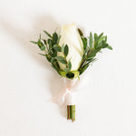 cream rose boutonniere for prom