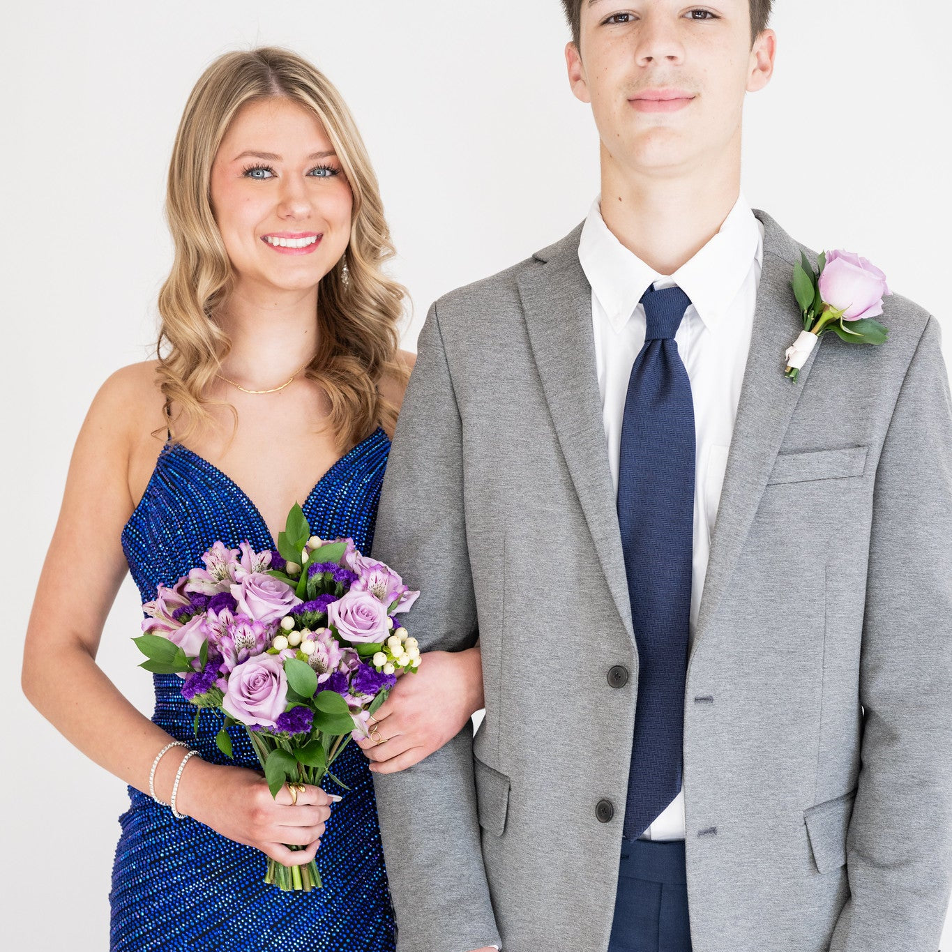 purple prom bouquet