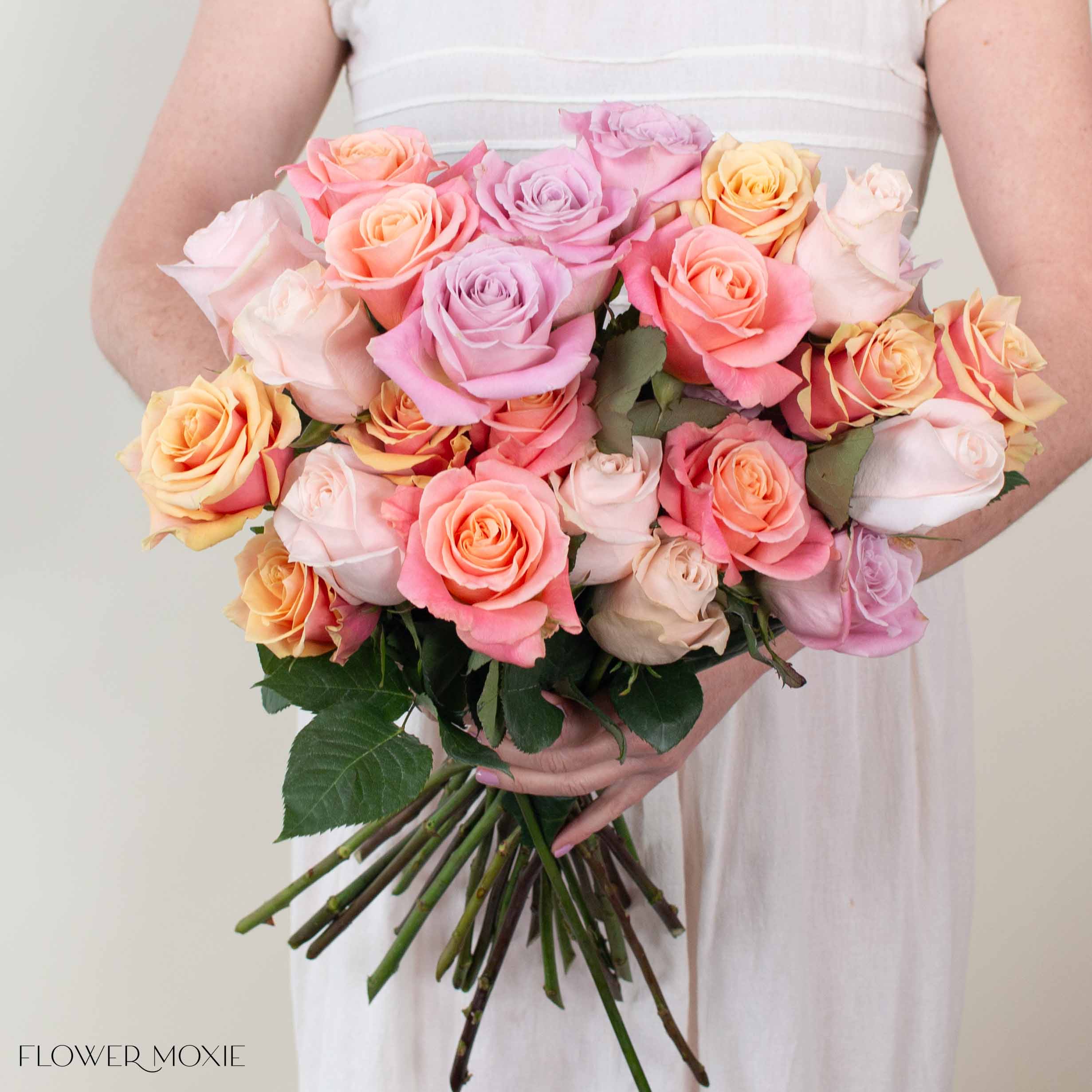 Rainbow Light Pinks Rose Bouquet