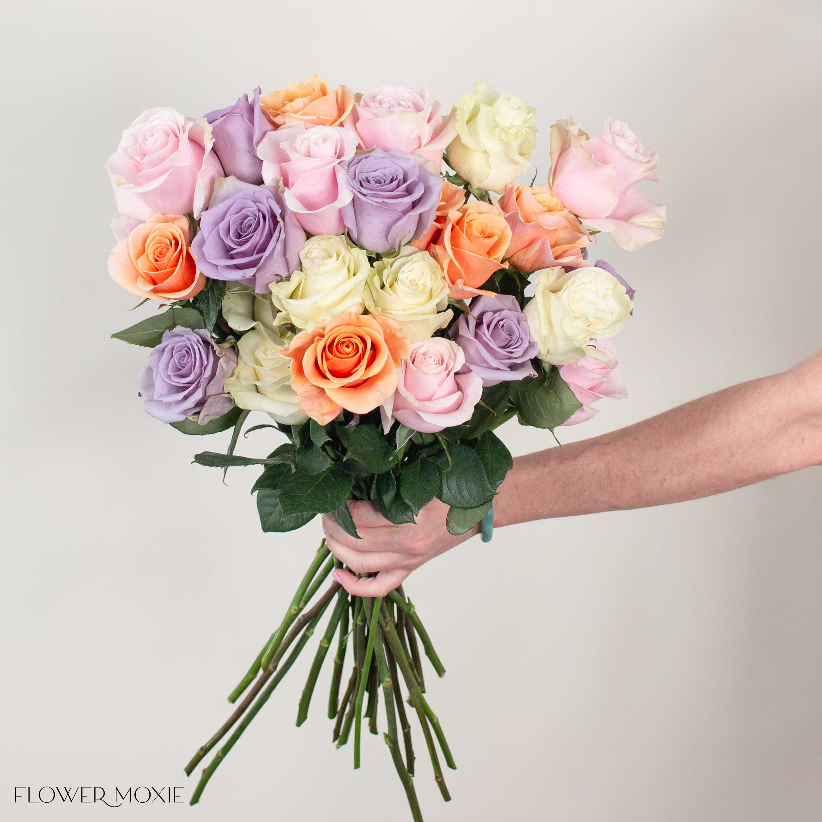 Rainbow Pastel Mix Rose Bouquet