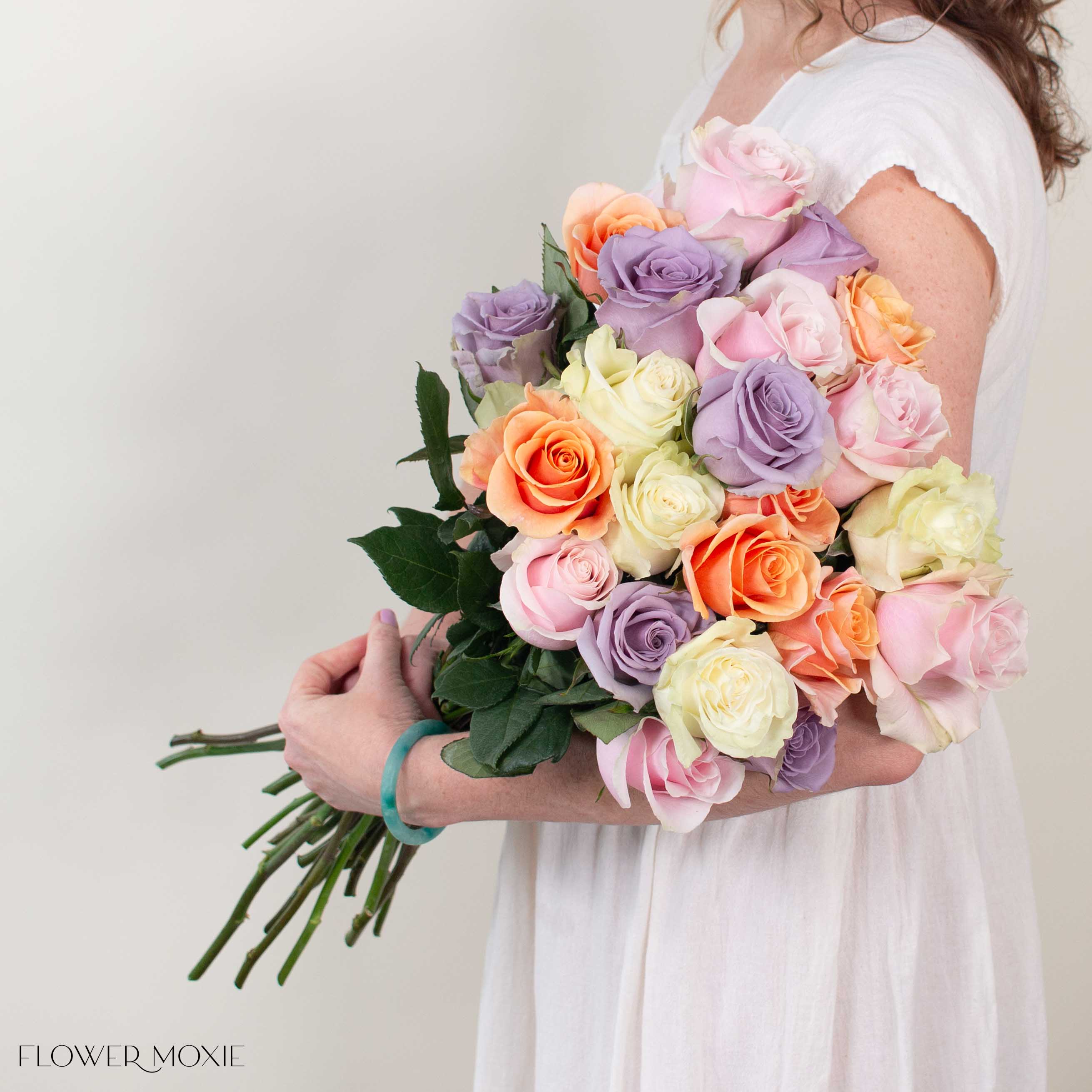 Rainbow Pastel Mix Rose Bouquet