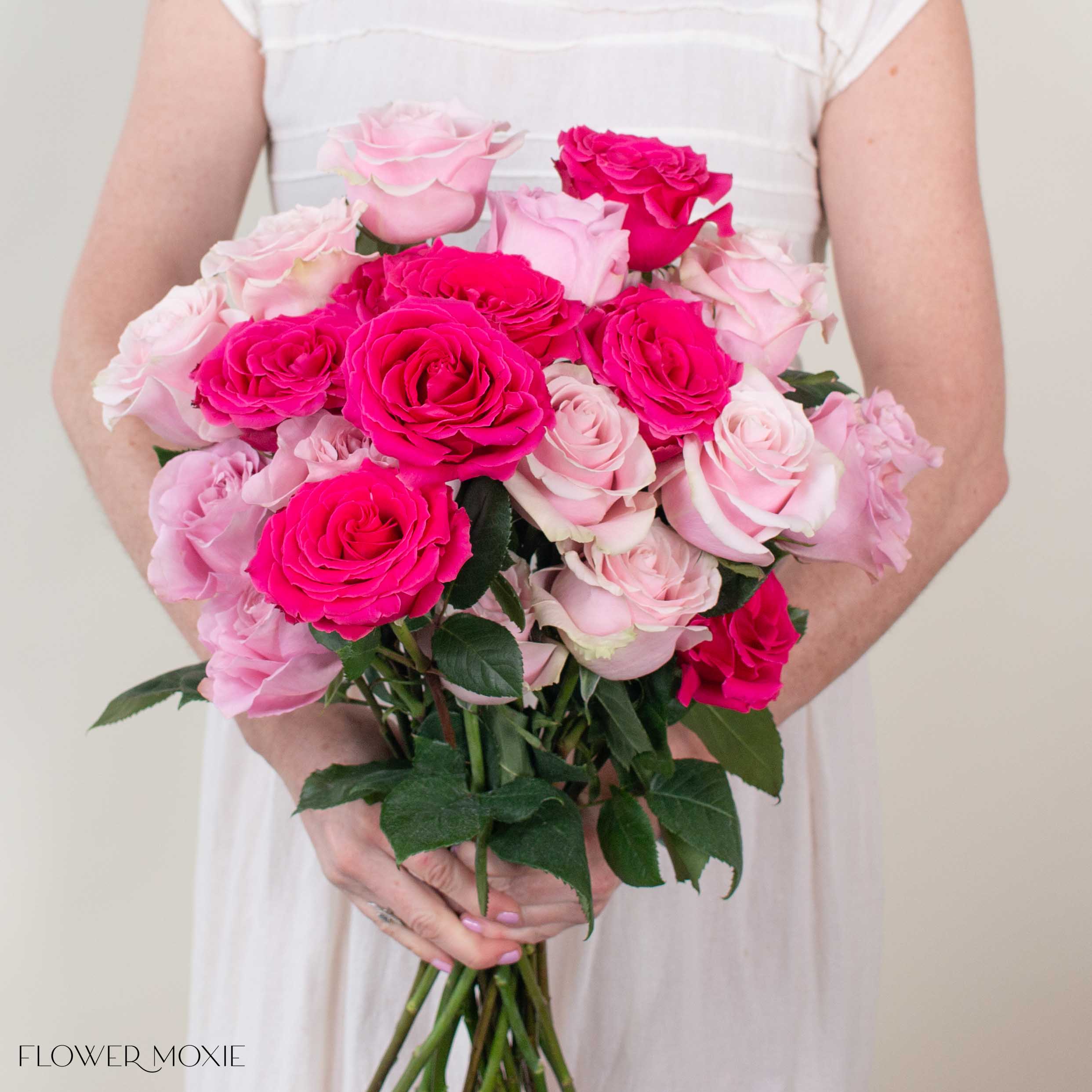 Rainbow Pinks Rose Bouquet