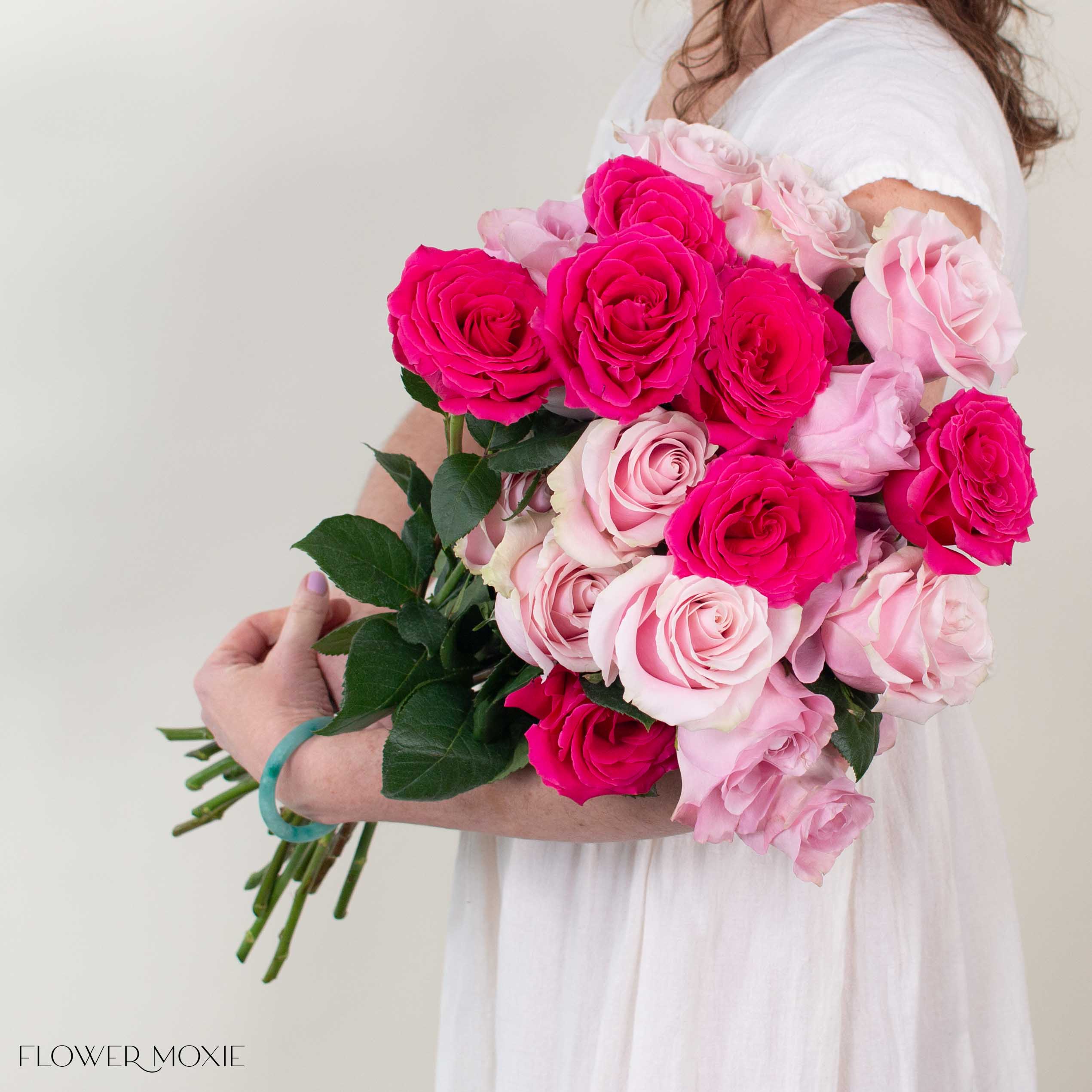Rainbow Pinks Rose Bouquet