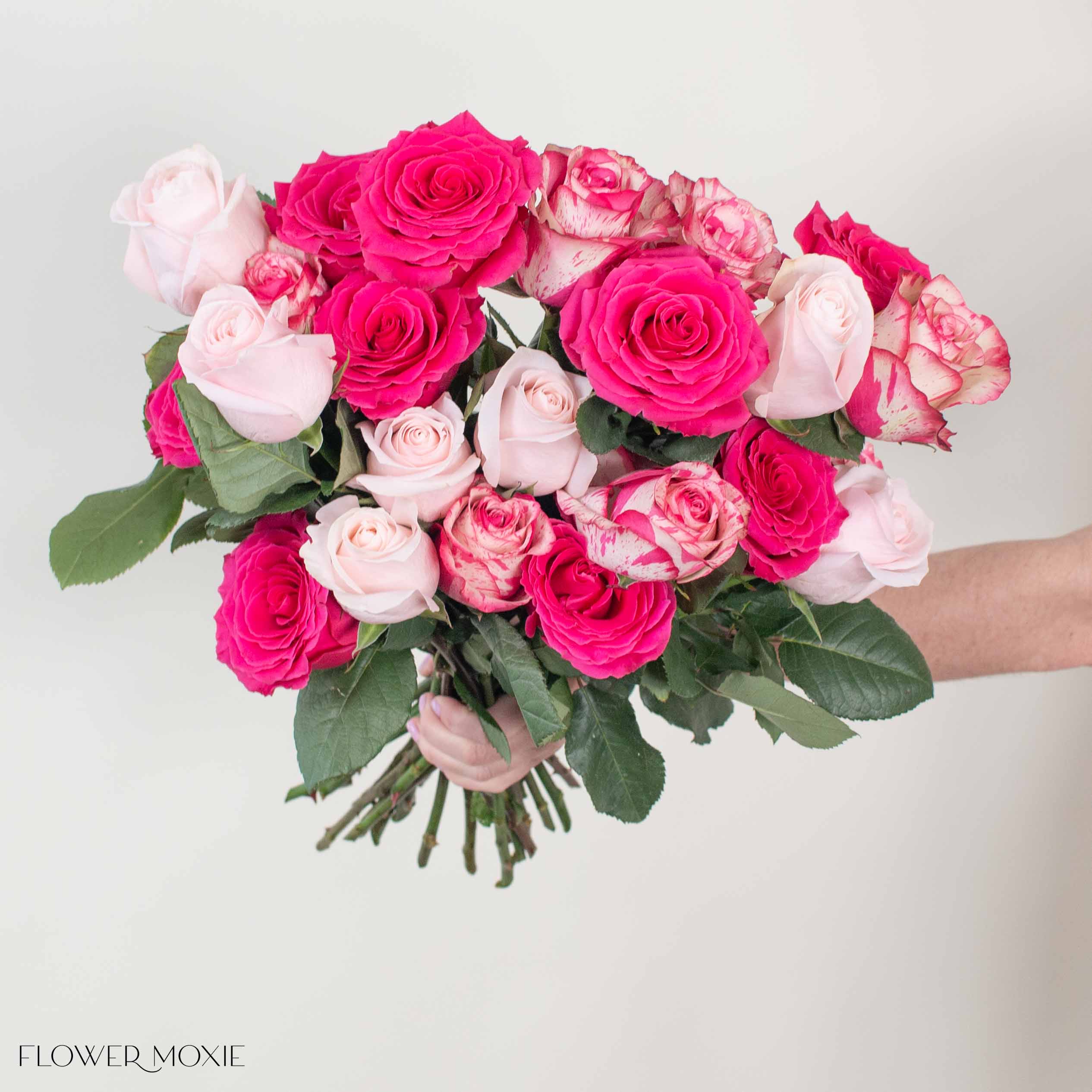 Rainbow Pinks Rose Bouquet