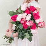 Rainbow Pinks Rose Bouquet