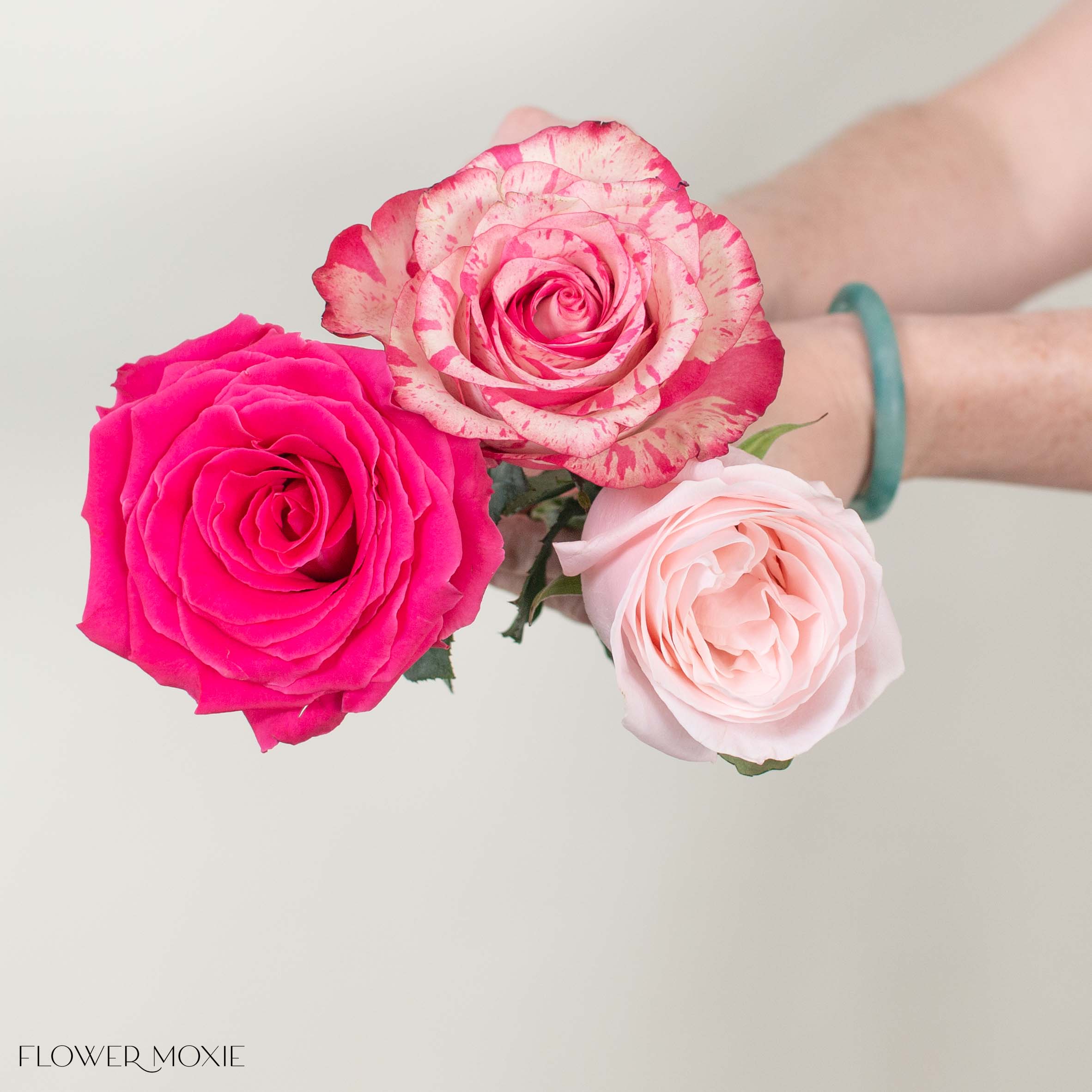 Rainbow Pinks Rose Bouquet