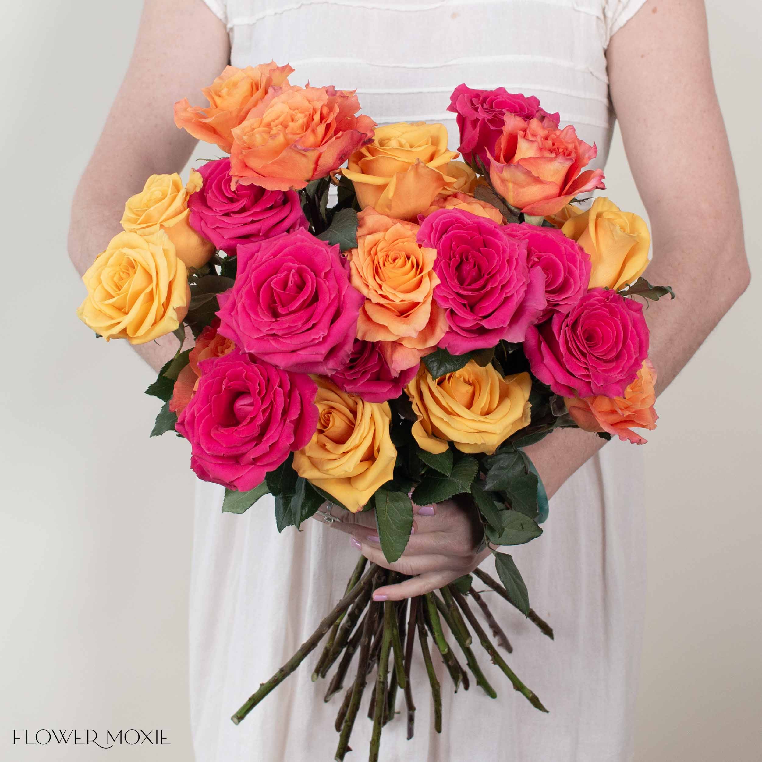 Rainbow Summer Rose Bouquet