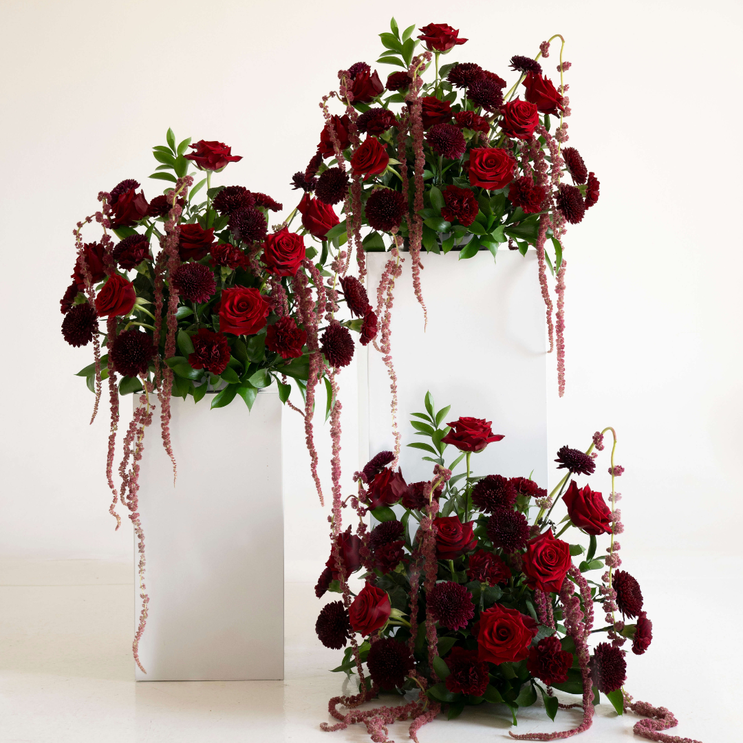 Scarlet Large Ceremony Pillar Arrangement