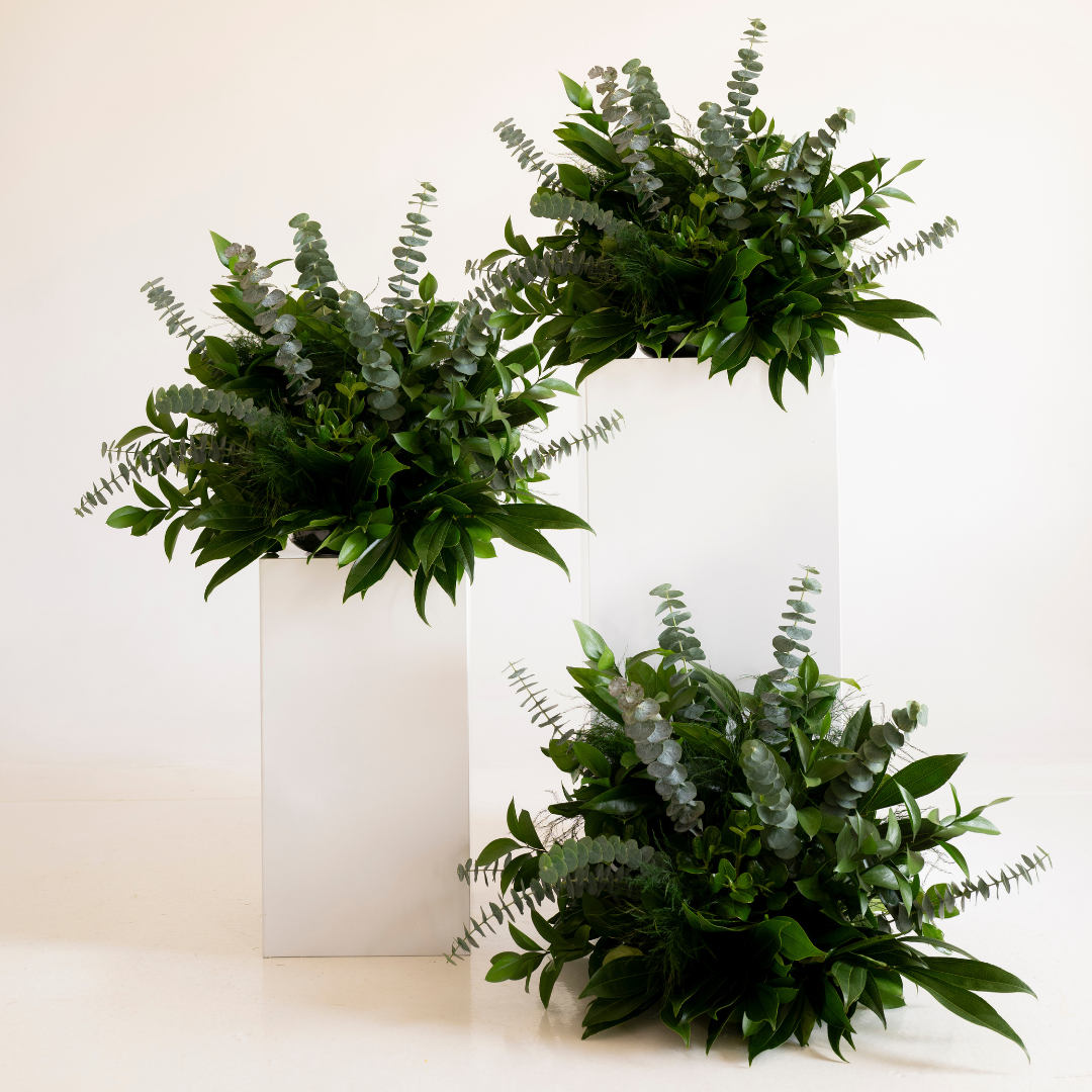 The Green Edit Large Ceremony Pillar Arrangement