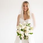 White Linen Bridal Bouquet
