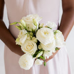 White Linen Bridesmaid Bouquet
